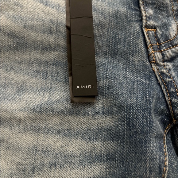 AMIRI Light Blue Distressed Skinny Jeans - Picture 4 of 7